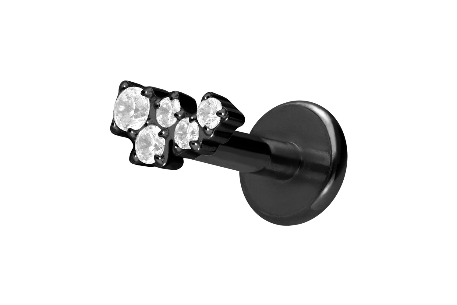 Titan Labret Piercing mit Innengewinde KRISTALLWOLKE